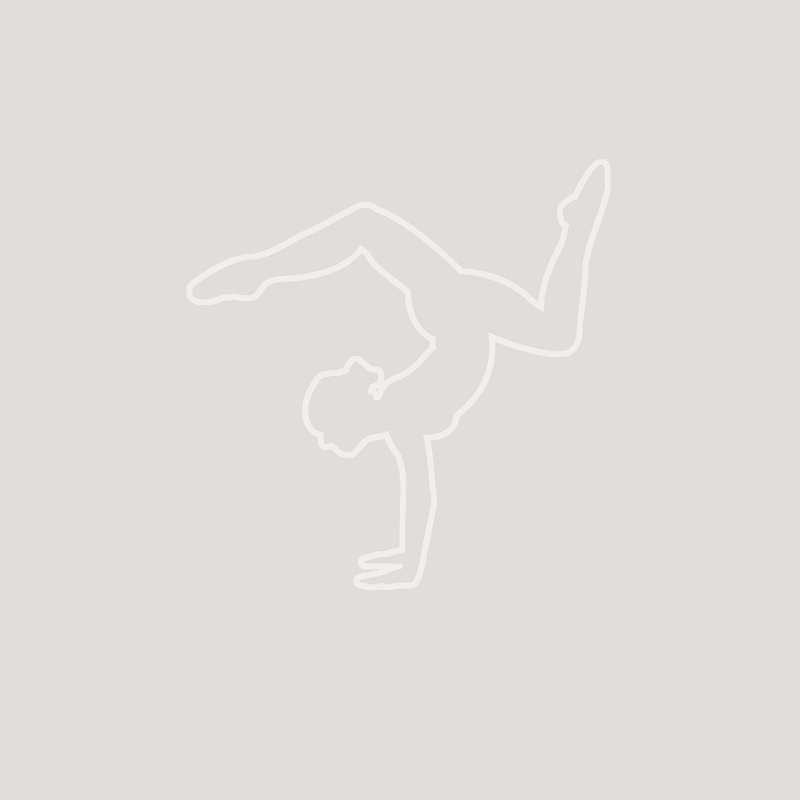 A silhouette of a person doing a handstand on a gray background.