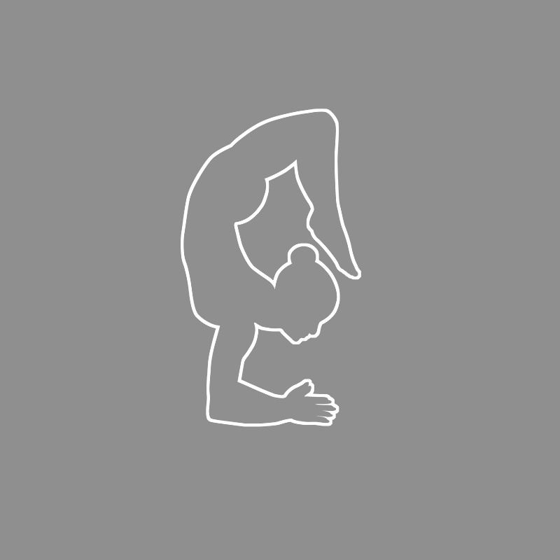 A silhouette of a person doing a yoga pose on a green background.