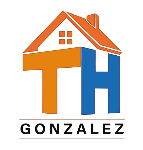 Un logotipo de González muestra una casa con techo rojo.