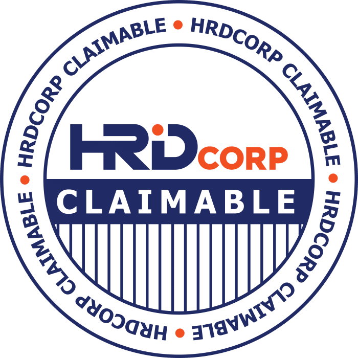HRD Corp Claimable seal: Blue and white circular logo with text, indicating claim eligibility.