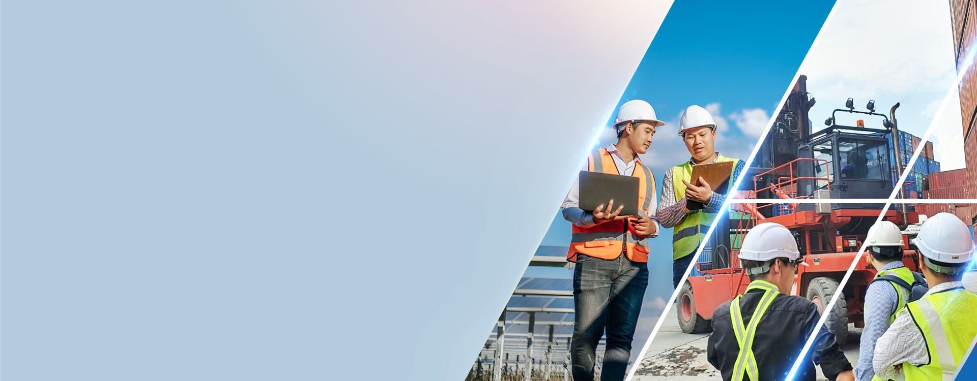 Construction workers on a construction site.