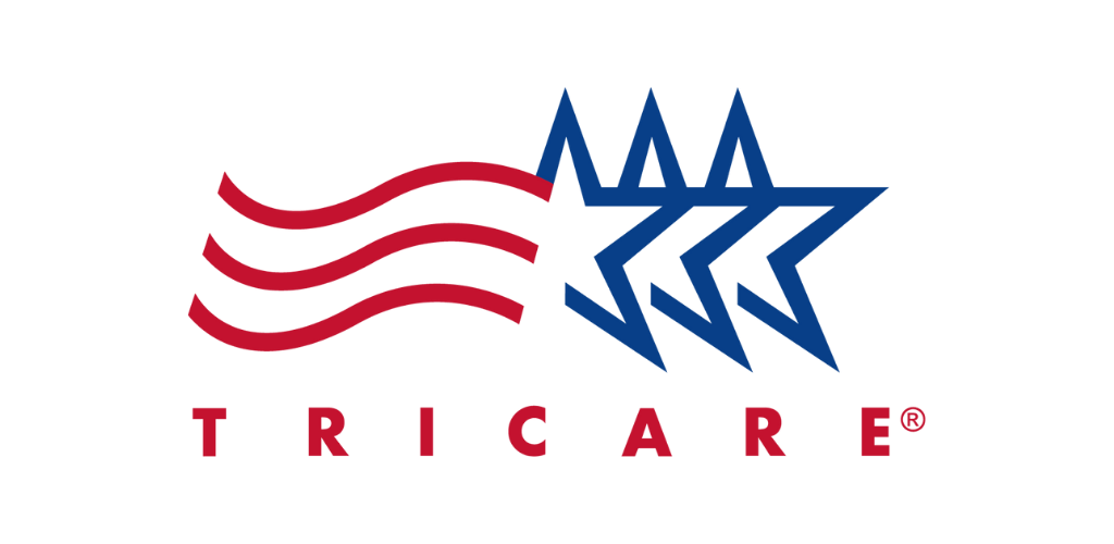 TRICARE logo with red stripes and blue stars.
