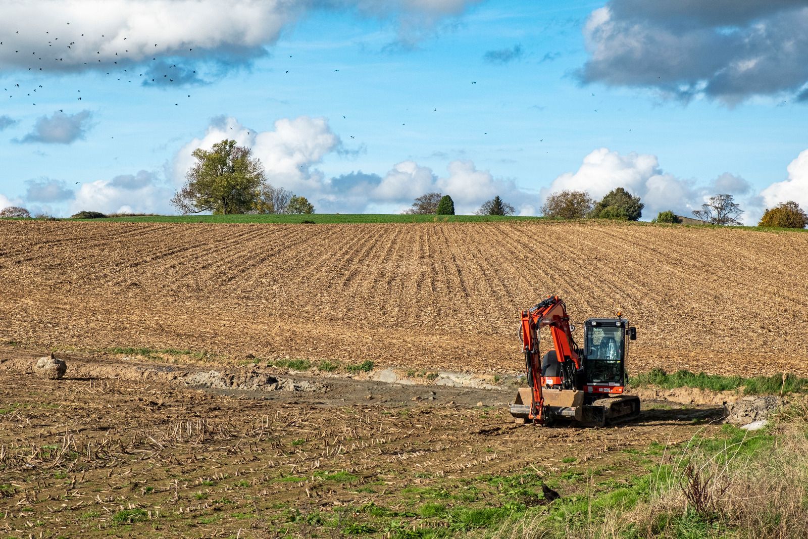 A wooden fence is sitting on top of a lush green field.