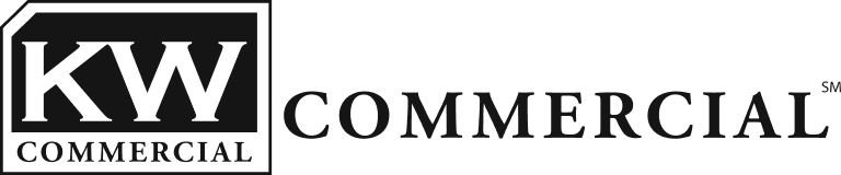A black and white logo for kw commercial