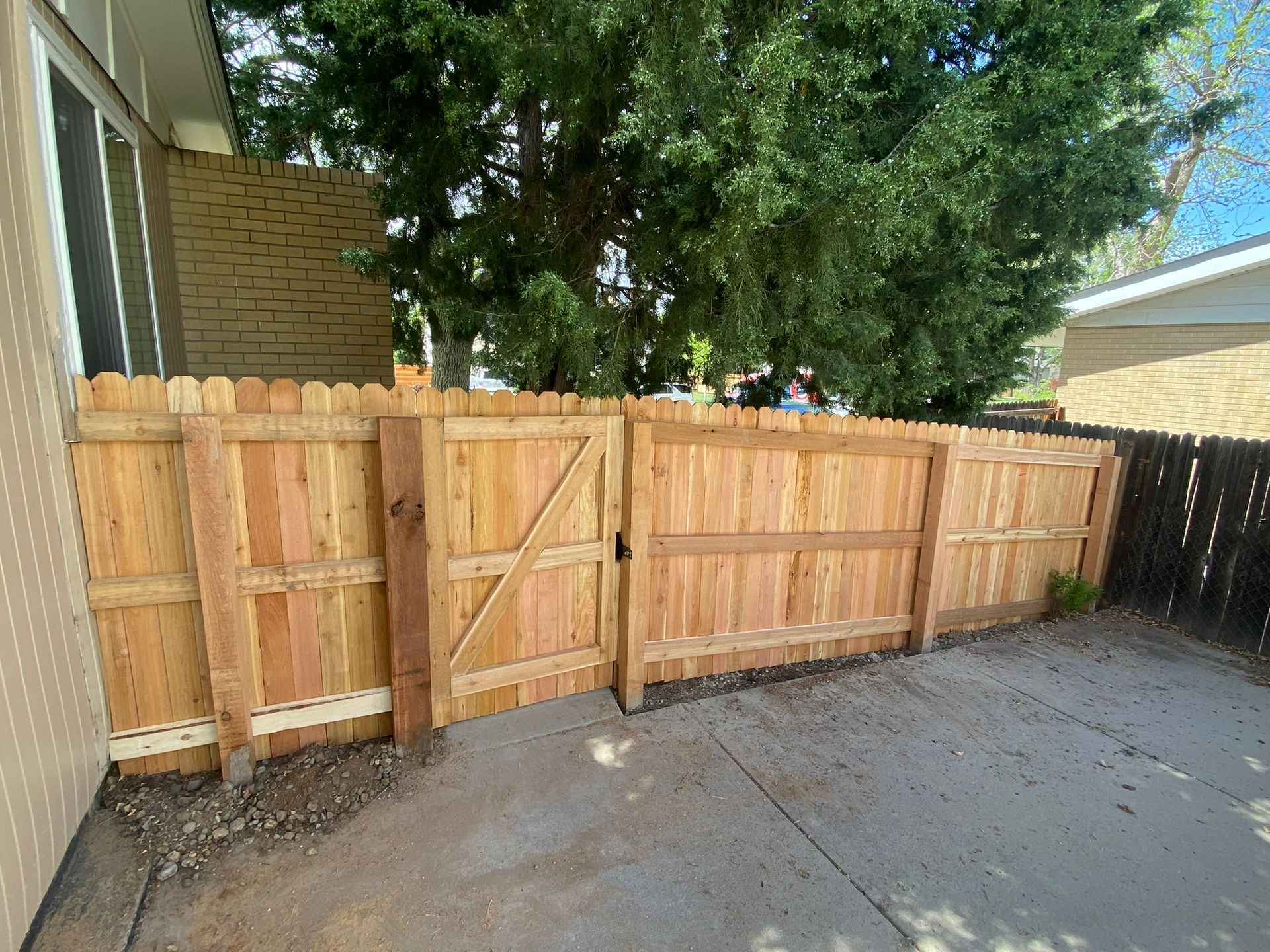 Back of Cedar Fence with Gate