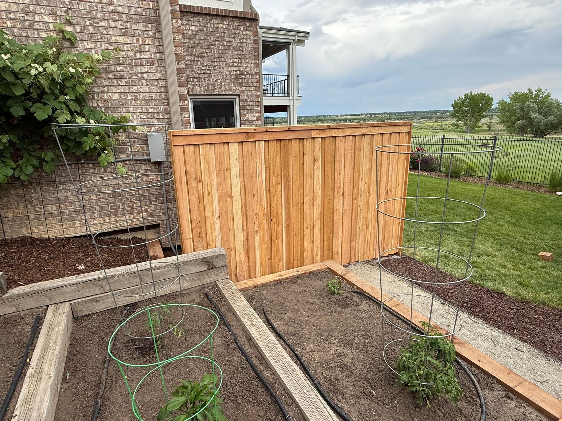 front of board on board privacy fence for hot tub