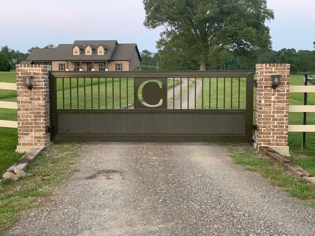 Brown gate with large 