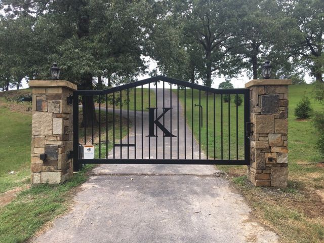 Black metal gate with 