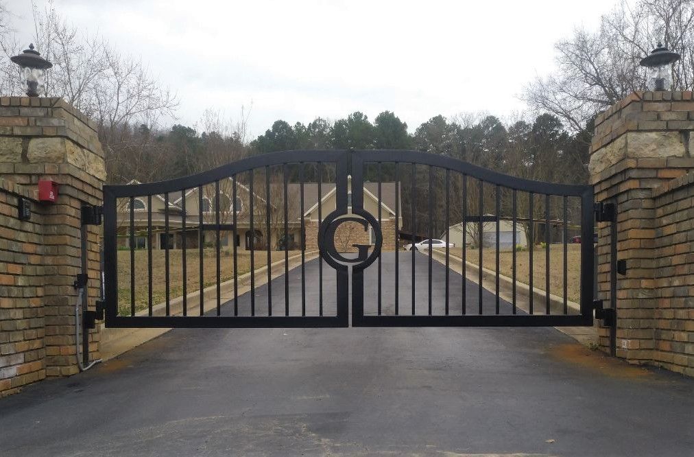 Black metal gate with 