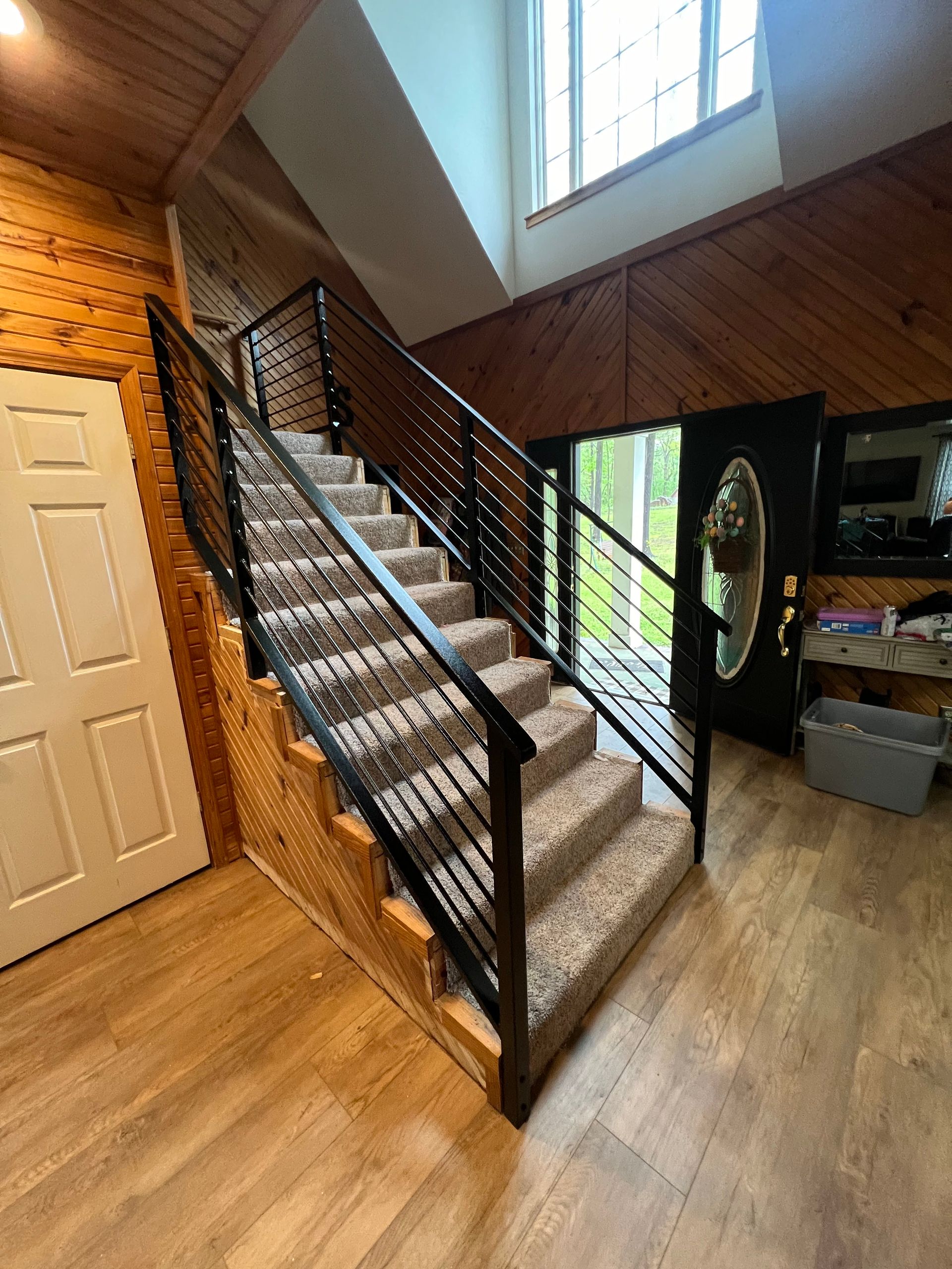 Black metal gate with