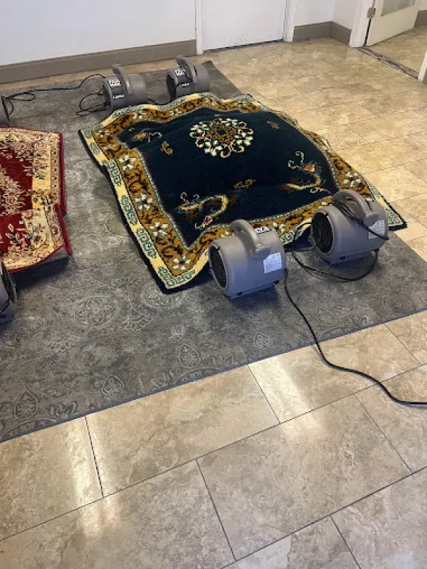 A rug is laying on the floor next to a vacuum cleaner.