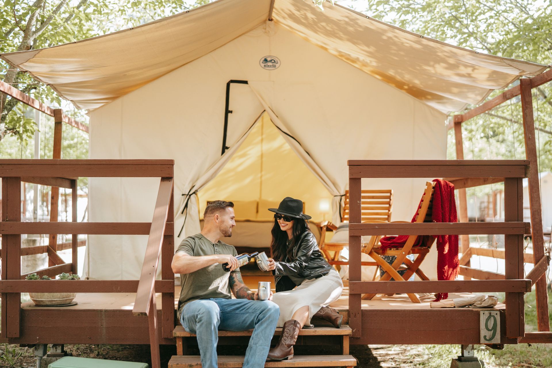 Spacious tents and heated beds