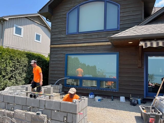 Cobble Design Team working on landscaping project in Bayfield 