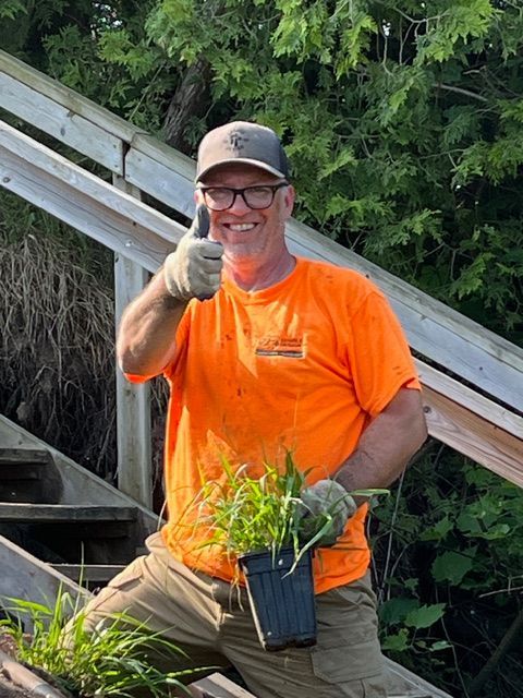 Cobble Design Team working on landscaping project in Bayfield 