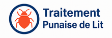 Le logo du traitement punaise de lit montre une punaise de lit dans un cercle.