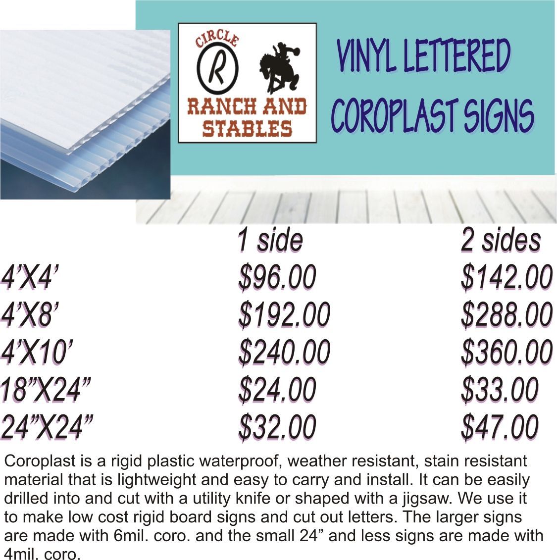Coroplast Sign Prices