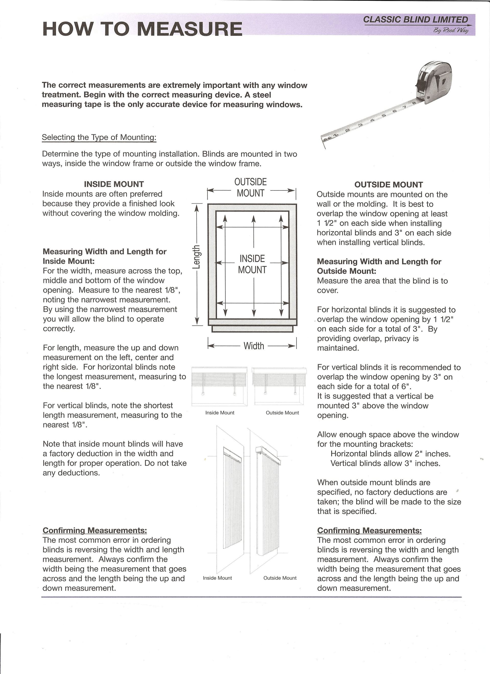 How to Measure Infographic — Bedford, TX — Classic Same Day Blinds