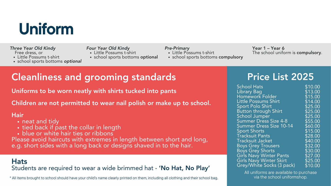 An advertisement for uniform cleanliness and grooming standards