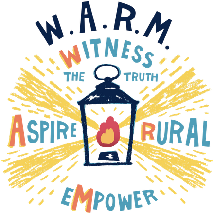 A logo for w.a.r.m. witness the truth aspire rural empower