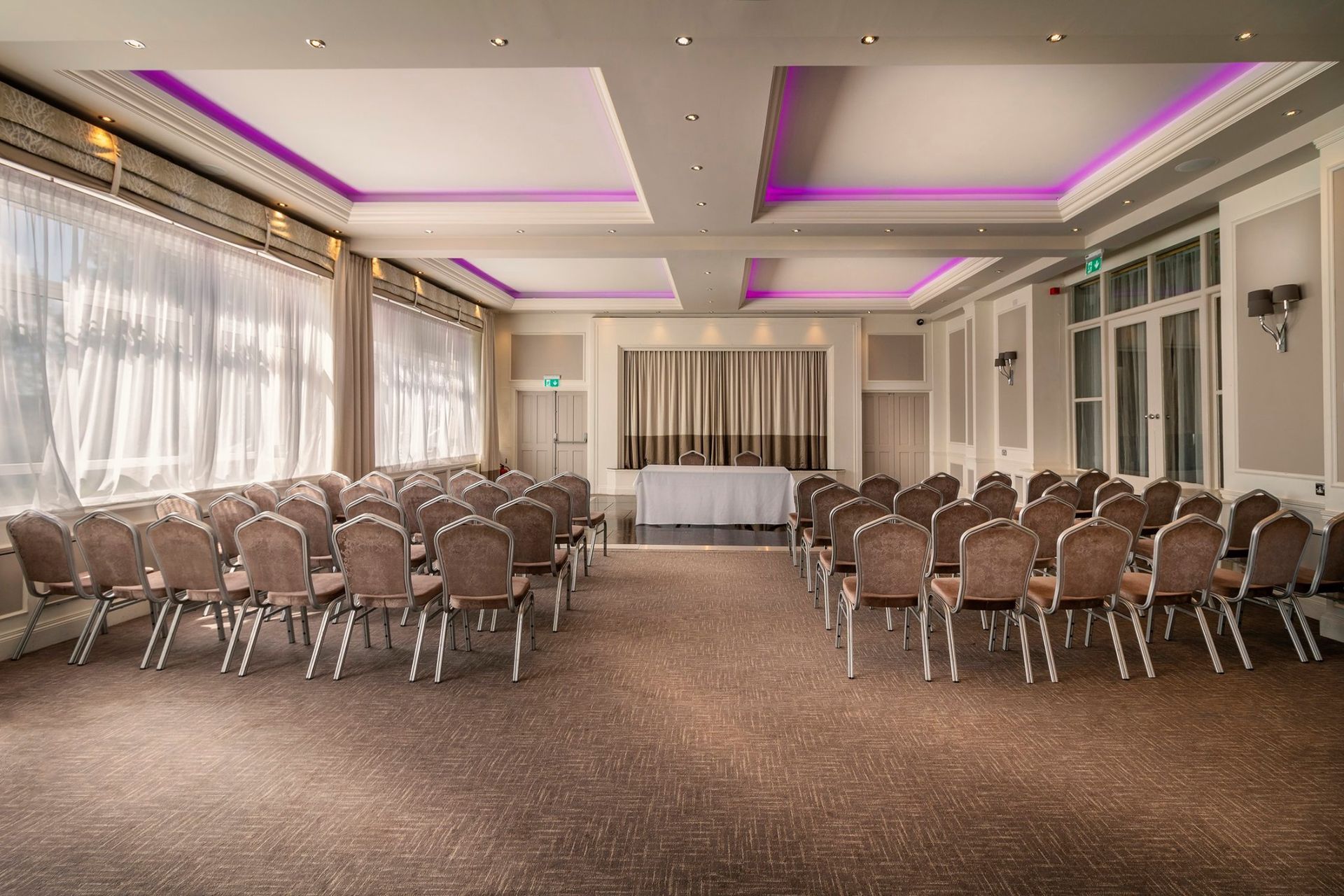 Somerset conference suite, Ilminster. Situated on the Ground floor of the Hotel boasting magnificent views and natural daylight.