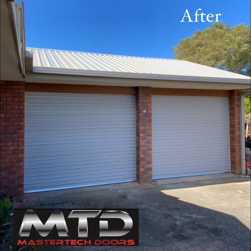 A picture of a garage door that has been installed by mtd mastertech doors