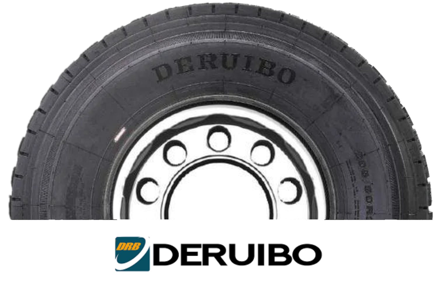 Pneu preto de caminhão com a marca