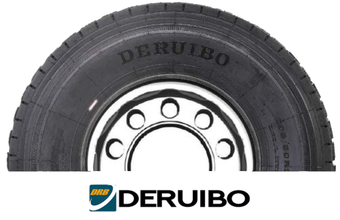 Pneu preto de caminhão com a marca