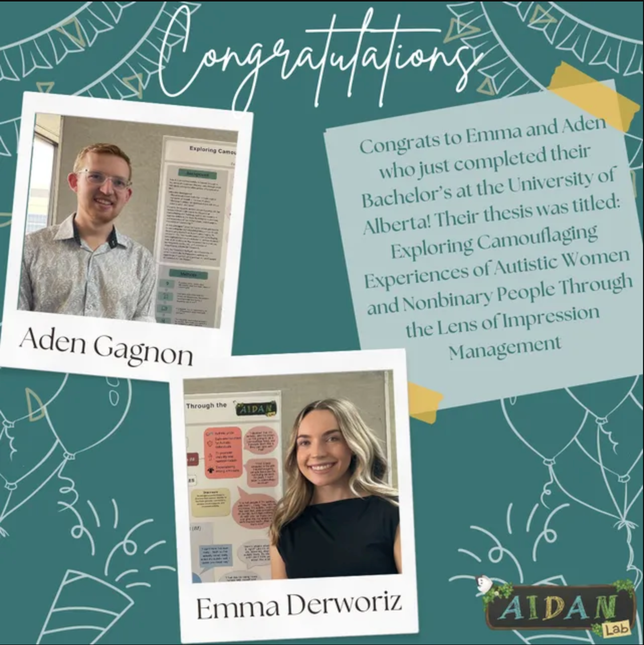 Congratulations to Aden Gagnon and Emma Derworiz