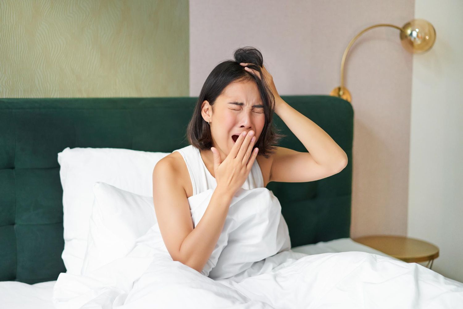woman yawning