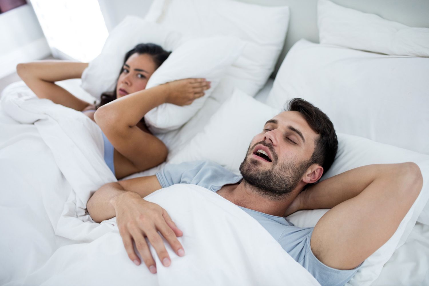 man snoring