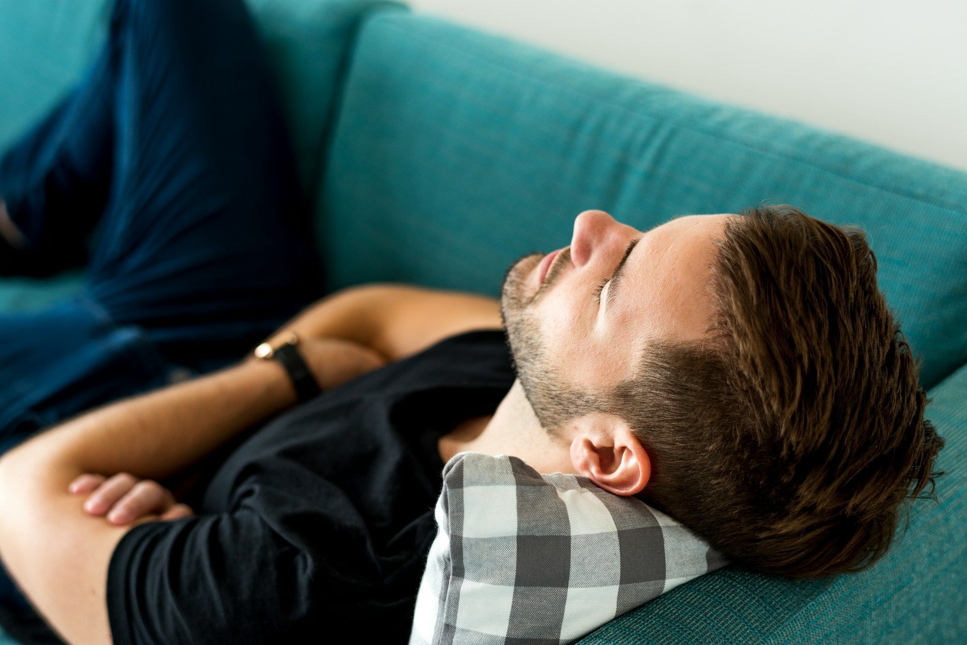 man napping