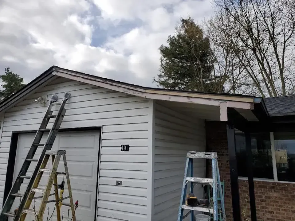 residential painting job progress in Eugene
