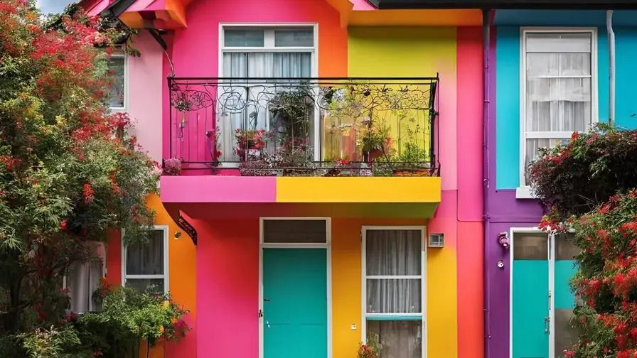 Colorful house in the city.