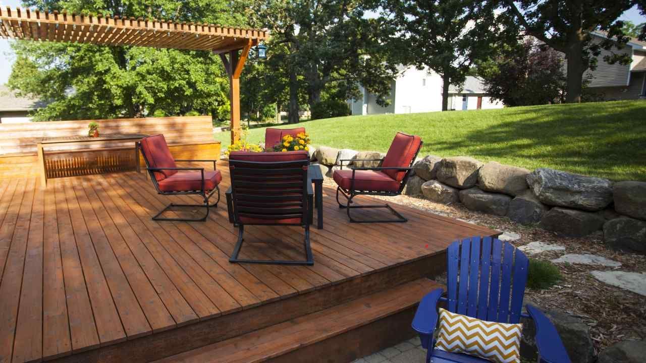 sloped yard deck design