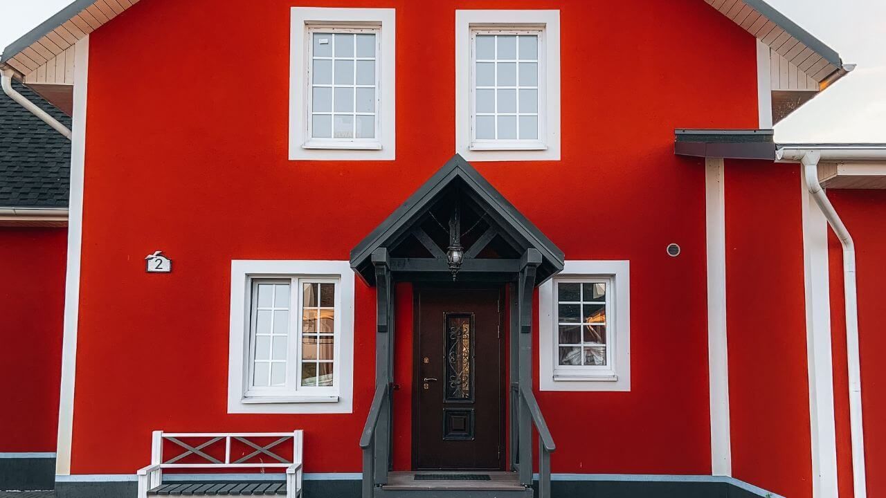 Red exterior painting