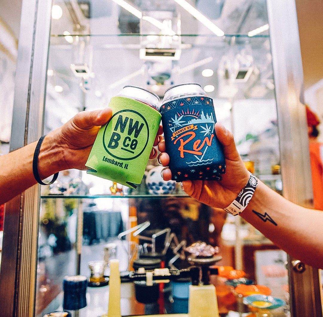 A bunch of blue man group lanyards are sitting on a table