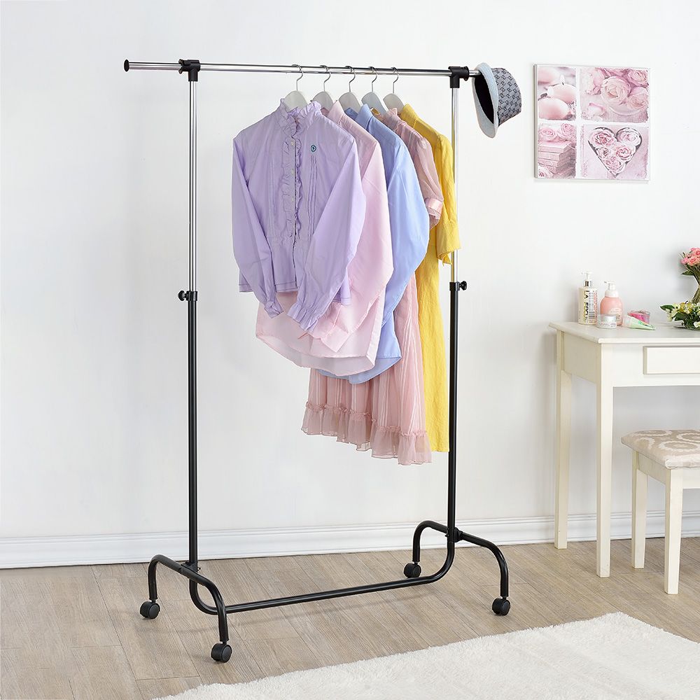 AAA 日式單桿伸縮附輪吊衣架 - 2色可選