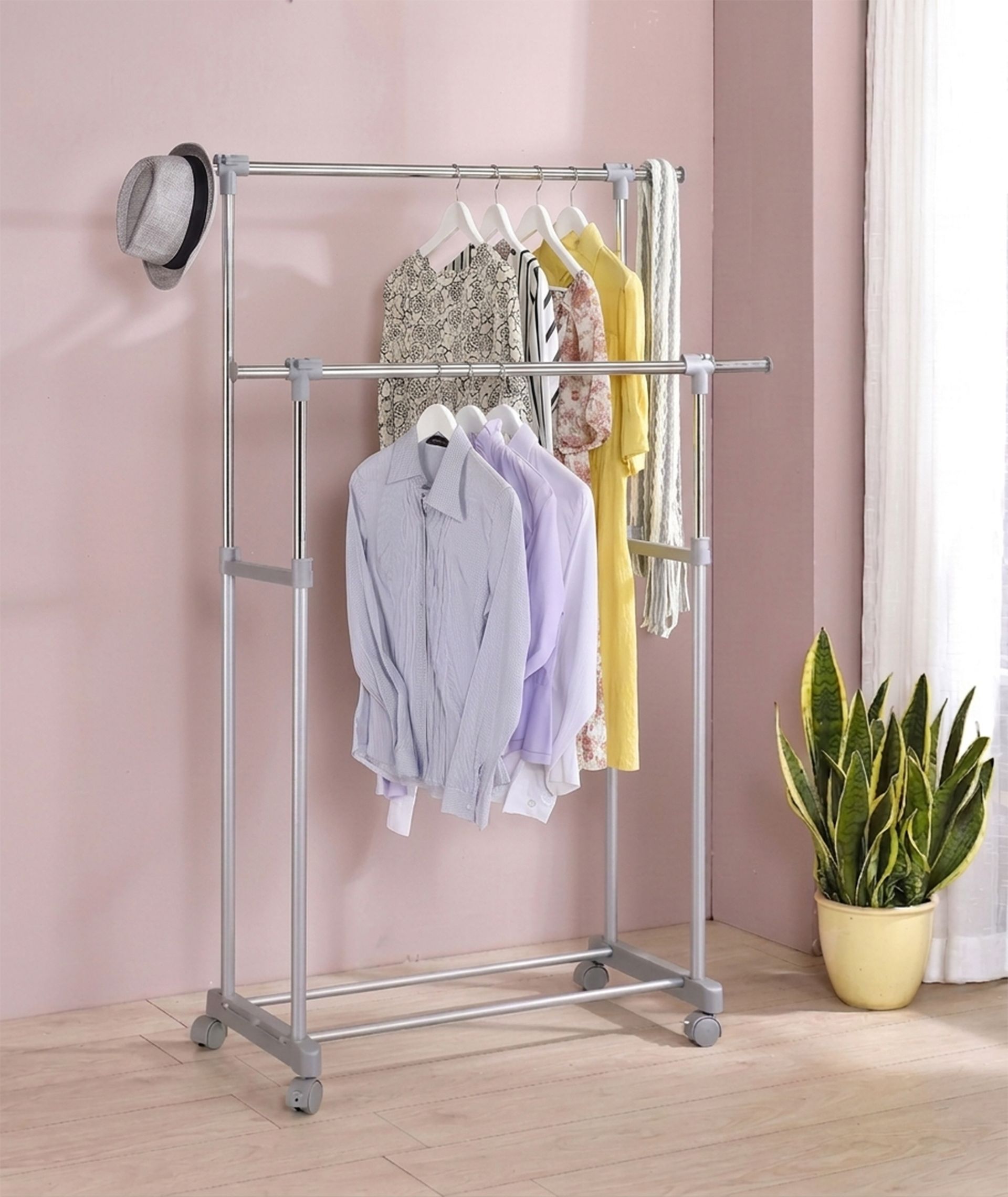 AAA  簡約雙桿伸縮衣架