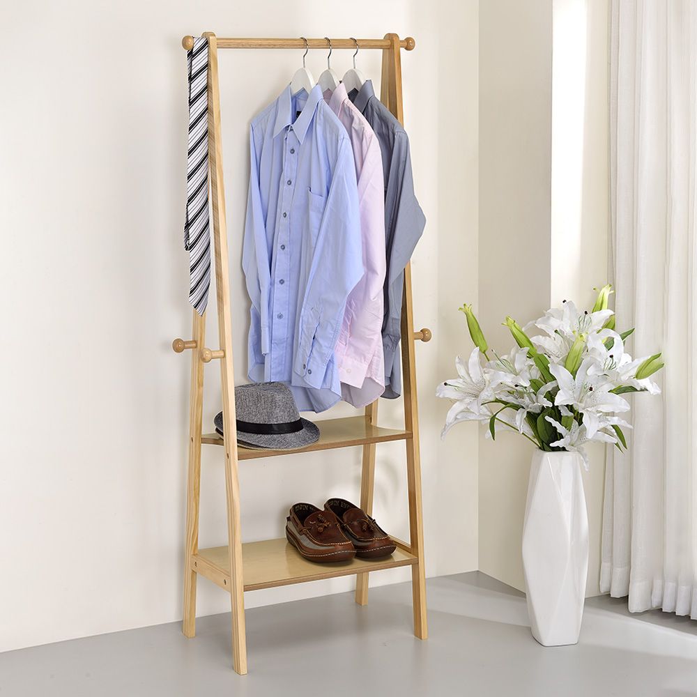 AAA 松木A字單桿雙層吊衣架 - 3色可選