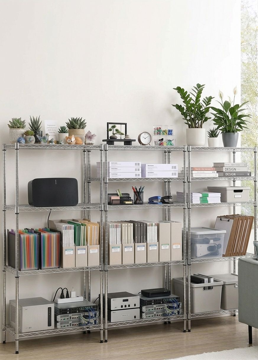 AAA  六分管輕型四層波浪架 60x30x115cm - 3色可選