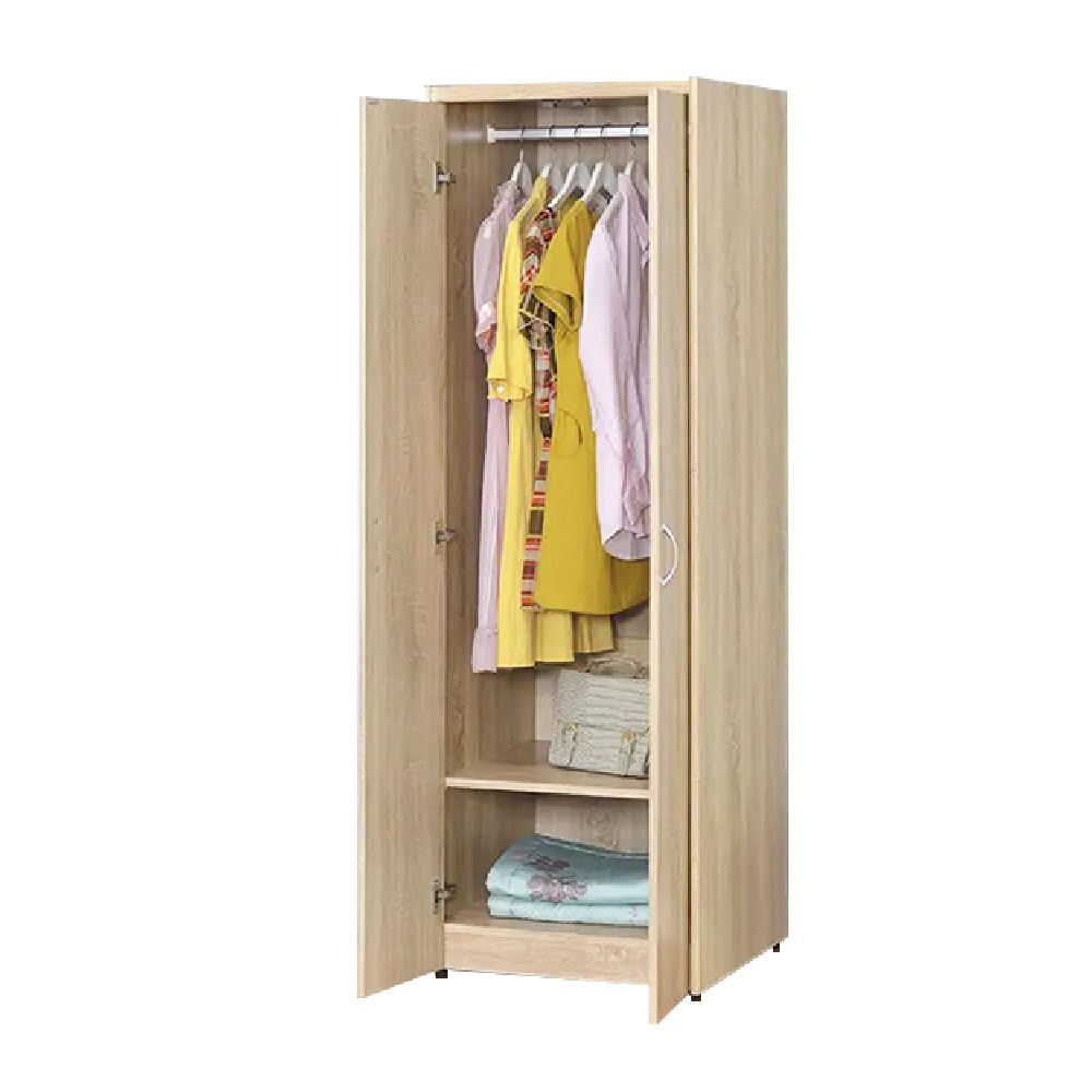 AAA 灰白橡木2尺衣櫃 - 雙門吊櫃