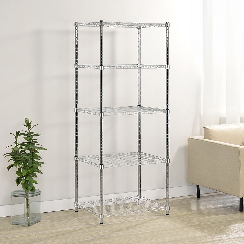 AAA 輕型五層電鍍波浪架 60x45x150cm - 鉻色