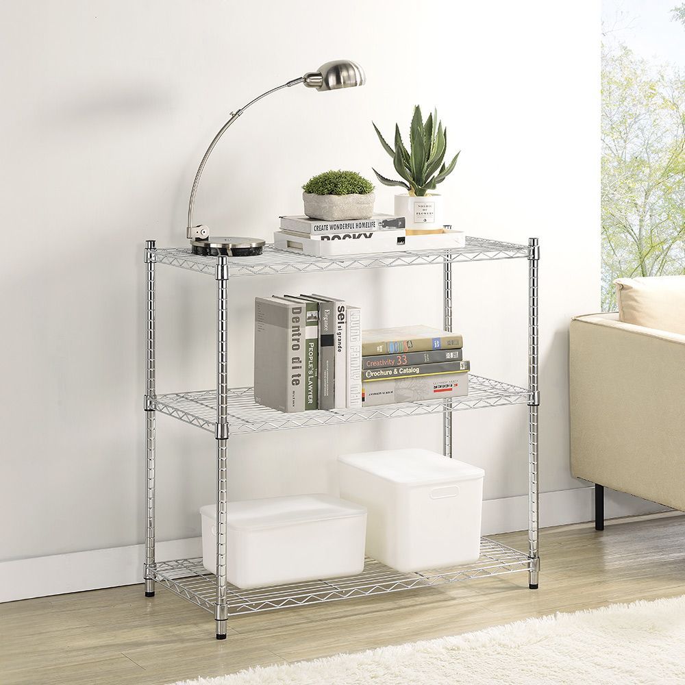 AAA 輕型三層電鍍波浪架 90x45x90cm - 鉻色