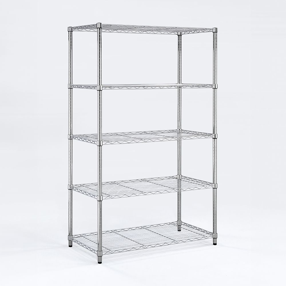 AAA 輕型五層電鍍波浪架 90x45x150cm - 鉻色