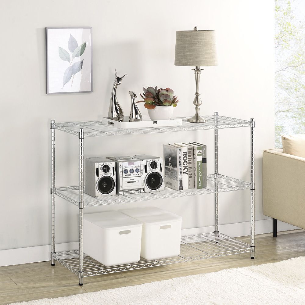 AAA 輕型三層電鍍波浪架 120x45x90cm - 鉻色