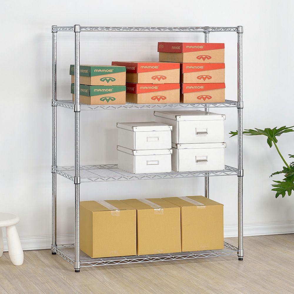 AAA 輕型四層電鍍波浪架 120x45x150cm - 鉻色