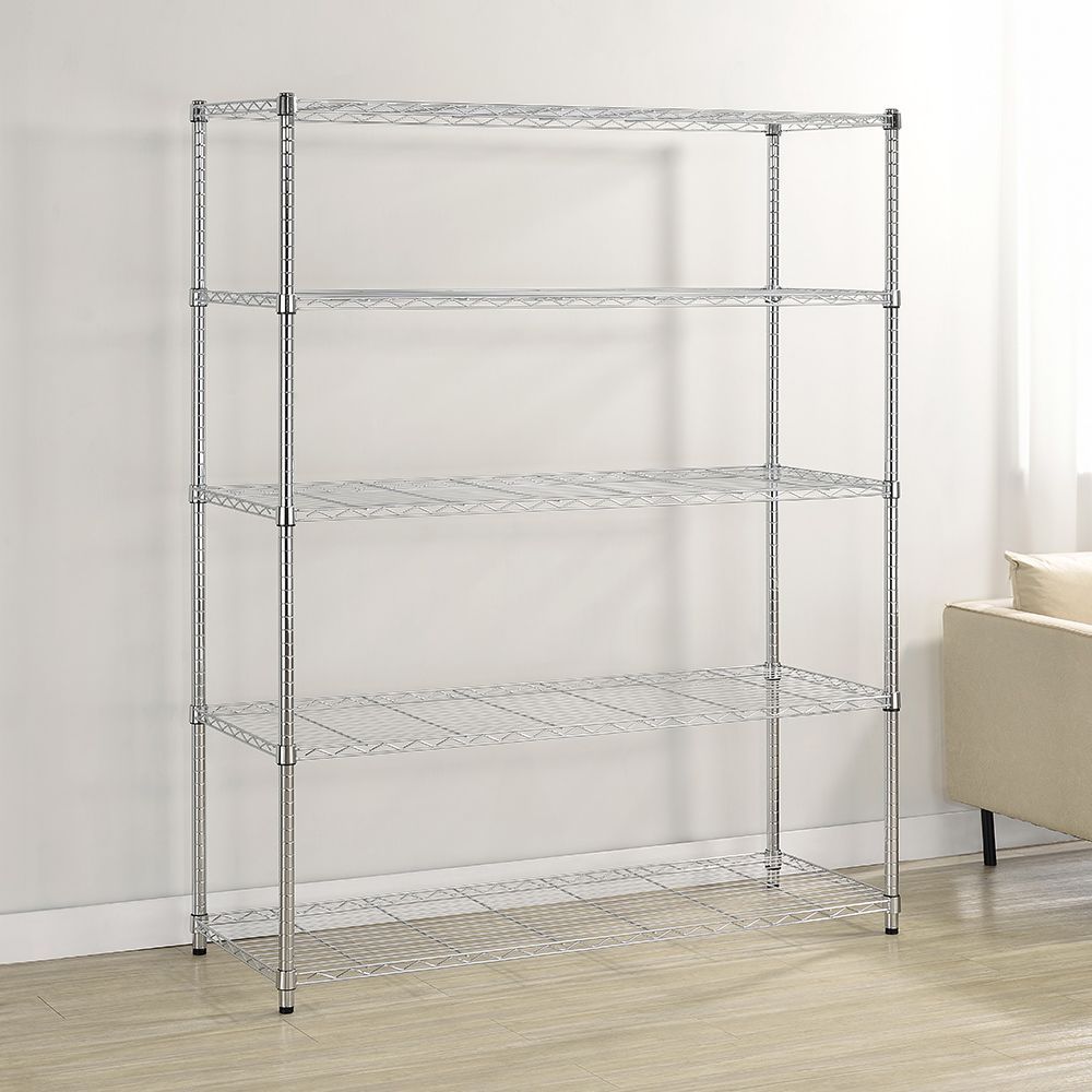 AAA 輕型五層電鍍波浪架 120x45x150cm - 鉻色