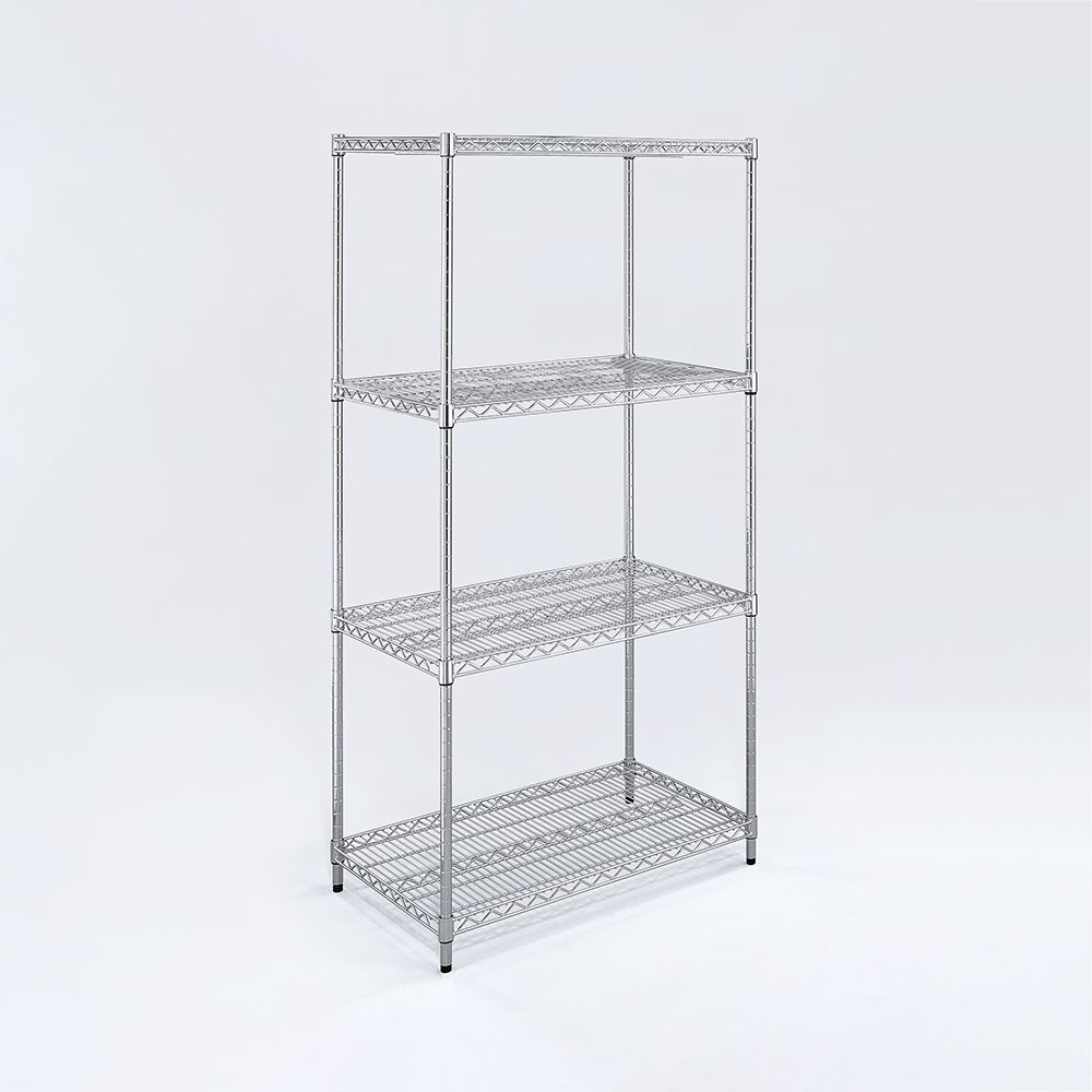 AAA 重型四層電鍍波浪架 75x45x150cm - 鉻色
