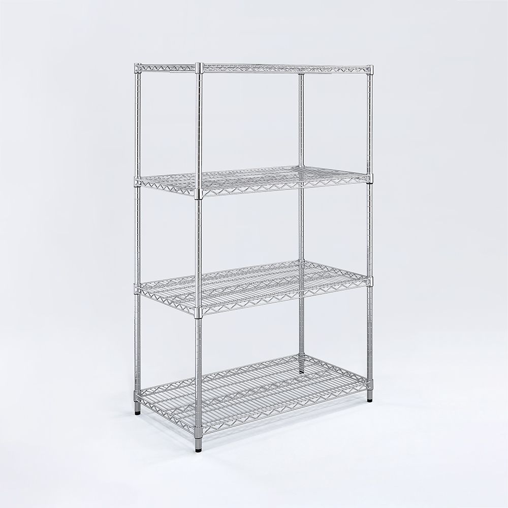 AAA 重型四層電鍍波浪架 90x45x150cm - 鉻色