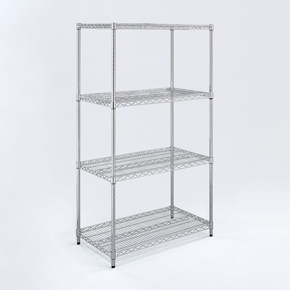 AAA 重型四層電鍍波浪架 90x45x180cm - 鉻色